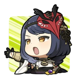 💗 Kujou Sara Genshin Impact anime, genshin impact, kujou sara, chibi, video game, character telegram sticker