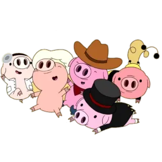 🐷 Schwein, Cartoon, Arzt, Koch, Cowboy, Magier telegram sticker