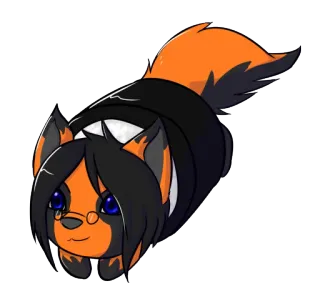 🍣 Tier, süß, orange, schwarz, Monokel telegram sticker