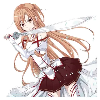 🗡 Asuna Sword Art Online Anime, Ragazza, Spada, Personaggio, Capelli lunghi telegram sticker