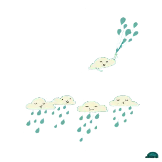🌧 nube, lluvia, clima, kawaii, lindo telegram sticker