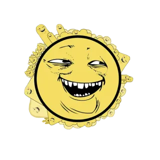 🌝 meme, funny, smiling, face, yellow, happy whatsapp sticker
