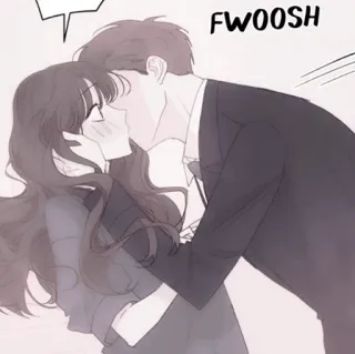 🍢 FWOOSH pocałunek, romans, kreskówka, miłość, para, uczucie telegram sticker