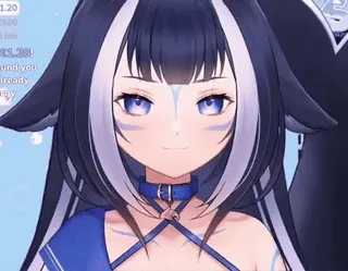 😏 Shylily vtuber, anime, ragazza, virtuale, blu, shylily telegram sticker