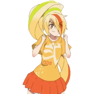 👍 002 Аниме, Женщина, Персонаж, Желтые волосы, Искусство, Мультфильм telegram sticker