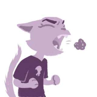🤮 Мультфильм, Злость, Средний палец, Жест, Персонаж telegram sticker