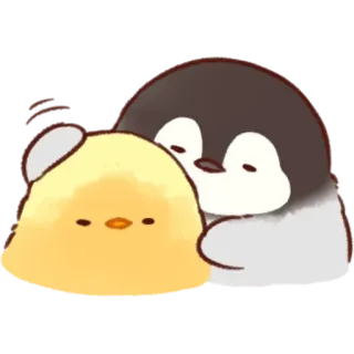 🤩 pingüino, pollito, lindo, animal, dibujos animados, kawaii whatsapp sticker