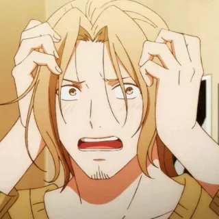 🖇 Anime, Cartoon, gestresst, ängstlich, frustriert, emotional, männlich whatsapp sticker