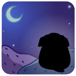 🌌 달, 개, 밤 telegram sticker