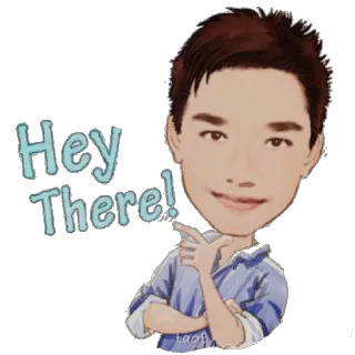 😊 Hey There! Gruß, Cartoon, Freundlich, Lässig, Animation, Fröhlich, Spaß telegram sticker