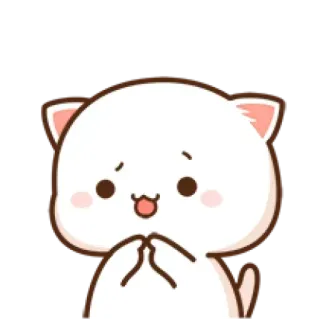 🥲 kucing, imut, stiker, anime, kawaii, memohon, meminta telegram sticker