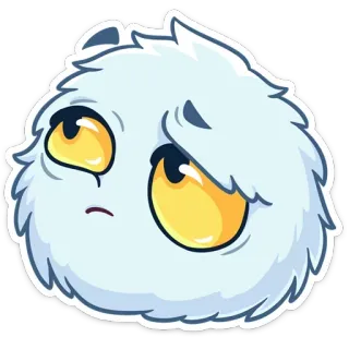 😒 伤心, 毛茸茸, 可爱, 卡通, 生物 telegram sticker