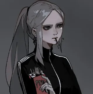 ⛓ Pikes タバコ, 喫煙, アニメ, 女の子, ダーク, ゴス telegram sticker