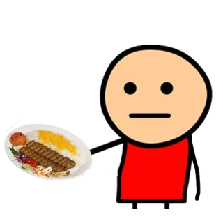 🍢 棒人間, 食べ物, 皿, 夕食, 食事 telegram sticker