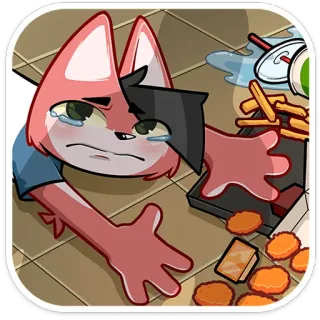 ⏺ triste, chorando, desenho animado, comida, bagunça telegram sticker