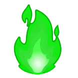 🔥 flame, green, fire, energy, glowing, bright telegram sticker