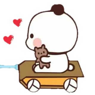 🐻 sticker, carino, orso, cartoni animati, amore, cuore telegram sticker