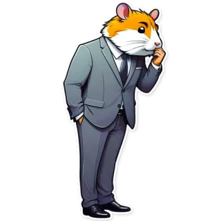 🤔 criceto, completo, affari, animale, cartone animato, roditore telegram sticker