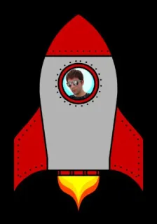 🚀 ракета, космический корабль, мультфильм, человек, космос, авиация telegram sticker