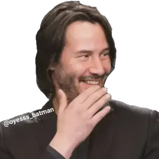 😂 Keanu Reeves @oyesss_batman keanu reeves, schauspieler, promi, lächeln, mann telegram sticker