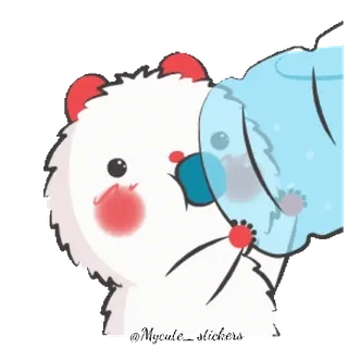 🥤 @Nuoula_stickers 贴纸, 卡通, 可爱, 动物, 熊, 插画 telegram sticker