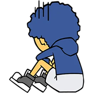 😏 sad, upset, depressed, lonely, sitting telegram sticker