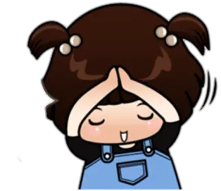 🙏 süß, Mädchen, Cartoon, Anime, fröhlich, kawaii telegram sticker