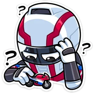 🤔 moto, casco, domanda, pensare, confuso, adesivo, giocattolo telegram sticker
