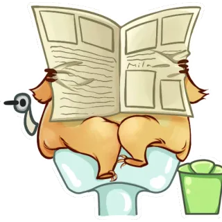 🚽 Milan toilettes, lecture, journal, dessin animé, humour, salle de bain telegram sticker