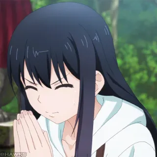 👻 Anime, Menina, Oração, Fofo, Personagem telegram sticker