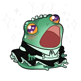 🤩 frog, maid, cute, anime, kawaii, sticker telegram sticker