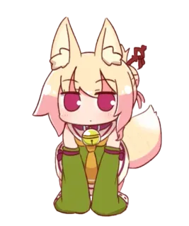 ❤️ Аниме, Девушка-лиса, Чиби, Каваий, Звериные уши, Фэнтези, Милый telegram sticker