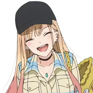 😊 Marin Kitagawa My Dress-Up Darling animé, fille, souriante, joyeuse, mignonne, Marin Kitagawa, My Dress-Up Darling telegram sticker
