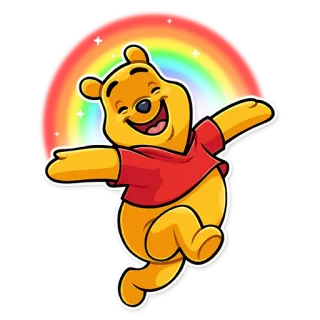 🌈 Winnie the Pooh винни пух, мультфильм, радуга, медведь, дисней telegram sticker