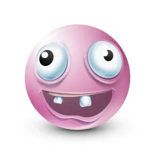🤪 卡通, 粉色, 眼睛, 微笑, 脸 telegram sticker