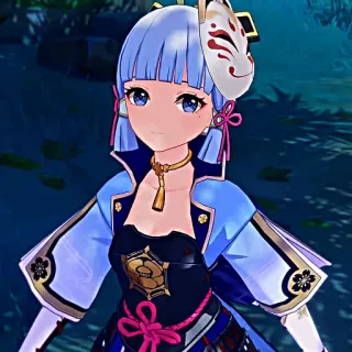 ❄️ Ayaka Genshin Impact Ayaka, Genshin Impact, Anime, Game, Karakter, Topeng telegram sticker