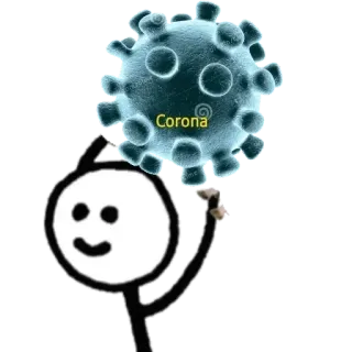 😠 Corona coronavirus, covid-19, virus, pandemic, stick figure, health, science, cartoon telegram sticker