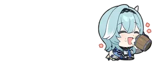 🌟 Eula Genshin Impact anime, fofo, eula, genshin impact, adesivo, bebida telegram sticker