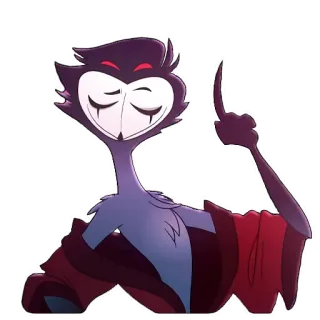👆 Stolas Helluva Boss burung hantu, iblis, bangsawan, goetik, Helluva Boss, kartun, Stolas telegram sticker