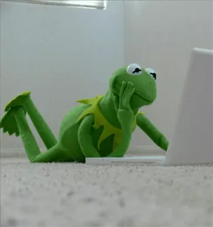 😃 Kermit Kermit la Rana, Rana, Meme, Laptop, Divertido, Relajado telegram sticker
