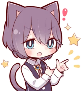 🤙 Anime, Nekomimi, Kawaii, Chibi, Mignon, Dessin animé, Manga telegram sticker