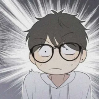 🧸 dessin animé, garçon, lunettes, expression, choqué, surpris telegram sticker