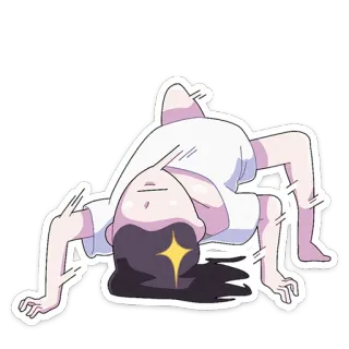 😴 ginástica, flexibilidade, curva para trás, desenho animado, pose, exercício telegram sticker