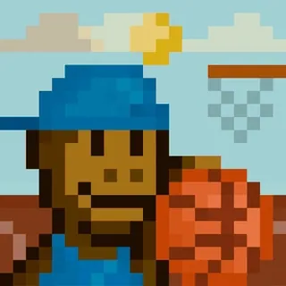 π basketball, pixel art, sports, ball, player telegram sticker