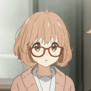 🍧 Mirai Kuriyama Beyond the Boundary anime, girl, glasses, cute, Mirai Kuriyama, Beyond the Boundary whatsapp sticker