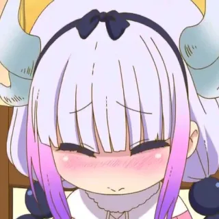 🤍 Kanna Kamui Miss Kobayashi's Dragon Maid Anime, Kawaii, Carino, Kanna, Drago telegram sticker