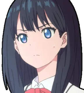 🙁 Anime, Cartoon, Mädchen, Schulmädchen, Süß, Charakter, Porträt, Ausdruck telegram sticker