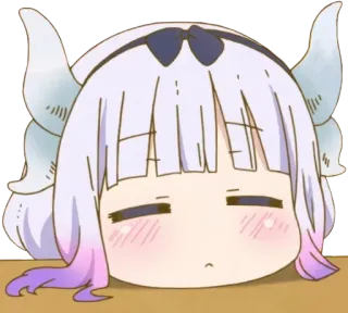 😑 Kanna Kamui Miss Kobayashi's Dragon Maid 动漫, 康娜, 龙, 可爱, 困 telegram sticker