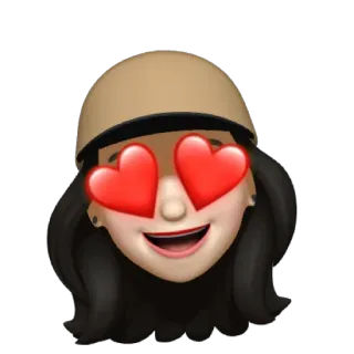 🤫 Emoji, Rosto, Amor, Olhos de coração, Mulher, Capacete whatsapp sticker