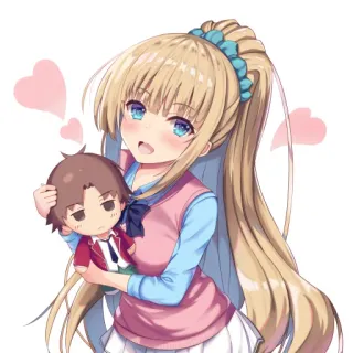 📕 Anime, Kawaii, Dessin animé, Fille, Poupée telegram sticker
